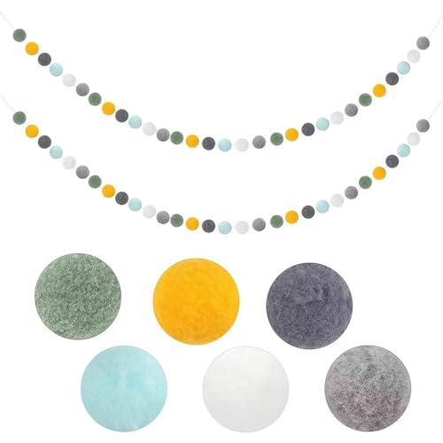 Alnicov 2 farbige Filzkugel-Girlande – Pastell-Pom-Pom-Girlande mit 60 Kugeln für Schlafzimmer, Geburtstag, Hochzeit, Party-Dekoration Alnicov 2 farbige Filzkugel-Girlande – Pastell-Pom-Pom-Girlande mit 60 Kugeln für Schlafzimmer, Geburtstag, Hochzeit, Party-Dekoration von Alnicov