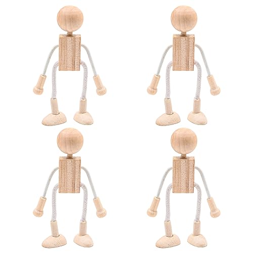 Alnicov 4 Stück Holzfiguren zum Bemalen von Figuren, DIY kleine Puppen, zum Bemalen von Holzpuppen, Dekoration, Lernspielzeug Alnicov 4 Stück Holzfiguren zum Bemalen von Figuren, DIY kleine Puppen, zum Bemalen von Holzpuppen, Dekoration, Lernspielzeug von Alnicov