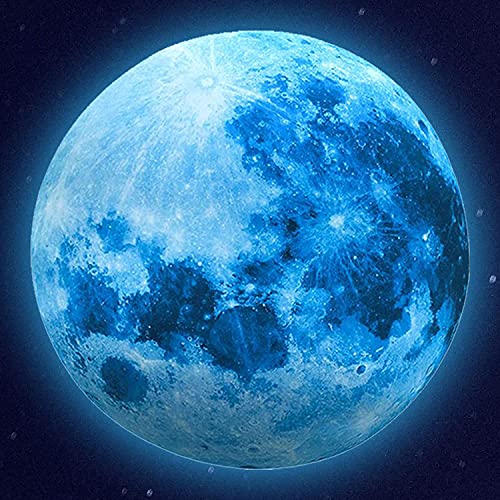 Alnicov Wandaufkleber, leuchten im Dunkeln, Mond, 30 cm, leuchtender Mond, Deckenkunst, Aufkleber für Schlafzimmer, Wohnzimmer, Geburtstagsdekoration, Blau Alnicov Wandaufkleber, leuchten im Dunkeln, Mond, 30 cm, leuchtender Mond, Deckenkunst, Aufkleber für Schlafzimmer, Wohnzimmer, Geburtstagsdekoration, Blau von Alnicov