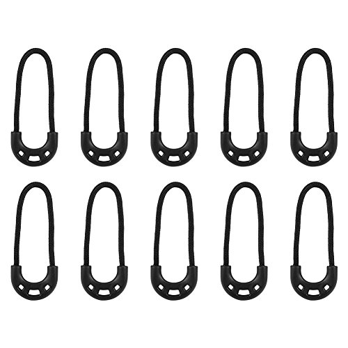 10 Stück/Beutel Reißverschluss Züge EDC Kleine Reißverschluss Zugschnur Seil passend für schwarzen Reißverschluss Zubehör für Kleidung Rucksack von Alomejor