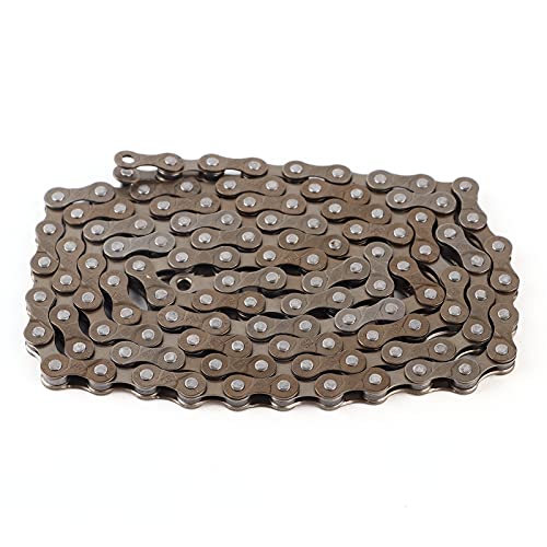 Alomejor 116 Glieder Hochfestes Universelle Eingeschwindigkeitsrad -Fahrradkette für den Austausch des Maverungfahrradumsum (BROWN) von Alomejor