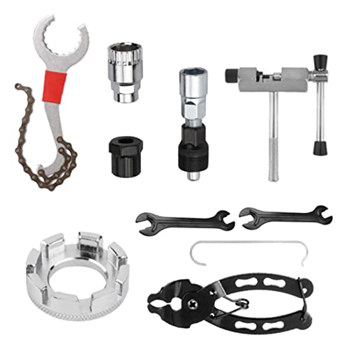 Alomejor 9-teiliges Fahrrad-Reparatur-Werkzeug-Set Tretlager-Kurbel-Freilauf-Entferner-Schraubenschlüssel Fahrrad-Kettenzangen-Set Alomejor 9-teiliges Fahrrad-Reparatur-Werkzeug-Set Tretlager-Kurbel-Freilauf-Entferner-Schraubenschlüssel Fahrrad-Kettenzangen-Set von Alomejor