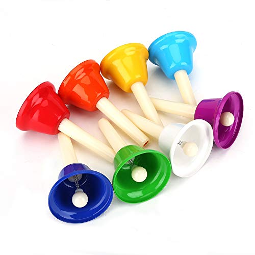 Alomejor Hand Glocken Set 8 Hinweis Diatonische Metallhand für Kinder Musik Lernspielzeug Alomejor Hand Glocken Set 8 Hinweis Diatonische Metallhand für Kinder Musik Lernspielzeug von Alomejor