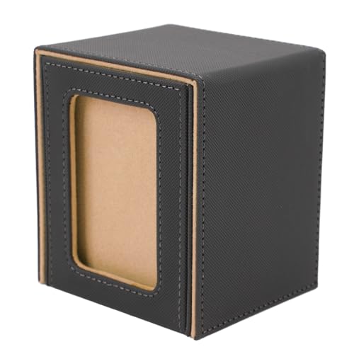 Alomejor Kartendeck-Box aus PU-Leder mit Magnetverschluss, Großes Fassungsvermögen für 100 Karten, Geeignet für Spielkarten (Khaki) von Alomejor