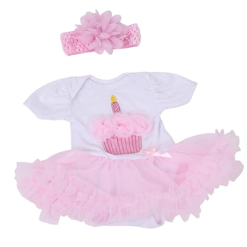 Alomejor Pink Lace Edge Puppenkleider Kerze-Form-Muster-Puppen-Kleidung Accessoires für 20-22-Zoll-Simulationspuppen mit Realistischen Details Entzückend Design von Alomejor
