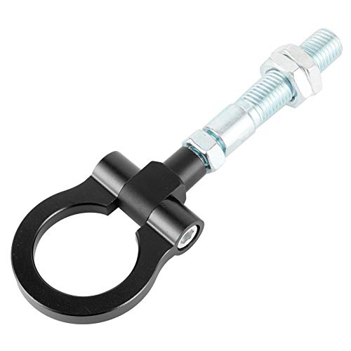Alomejor Schlepptau-Ring Ring Heavy Duty Folding TOW Haken Rot Anodiertes Aluminiumstahl Direkter Ersatz Vorne Schlepptauhaken mit Anodischer Oxidation für Veloster 2012-2017 (BLACK) von Alomejor