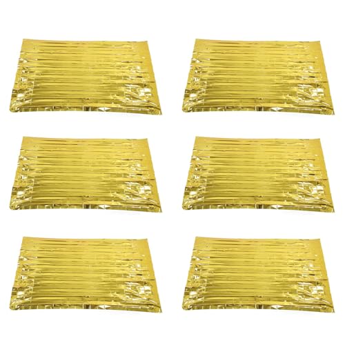 Alomejor Survival Space Feuerlöschdecke, Windabweisende, Wasserdichte Notfallfolien-Thermodecke Feuchtigkeitsbarriere für Camping (GOLD) von Alomejor