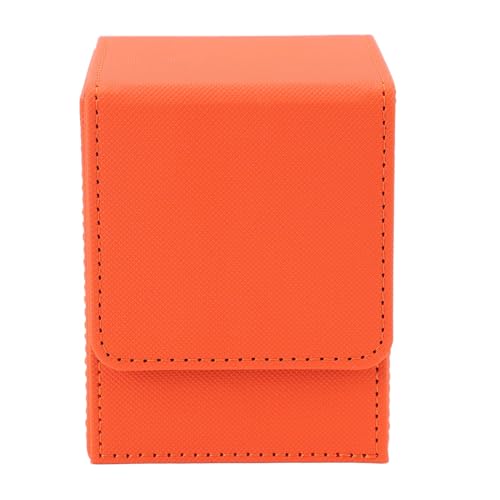 Alomejor Vertikale PU Lederkarten -Aufbewahrungskoffer mit Magnetverschluss für Spielkarten Ideales für Freunde und Familie (ORANGE) von Alomejor