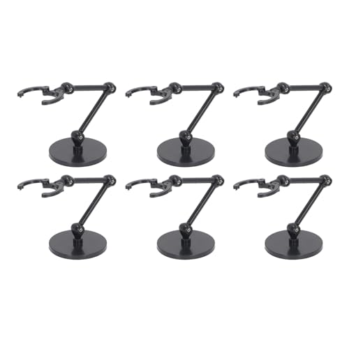 Verstellbarer Actionfigurenständer mit Guter Stabilität, 10 Sets Puppenständer, Ausstellungshalter für 6-Zoll-Modelle mit der Human Shaped Doll-Serie (Black) von Alomejor