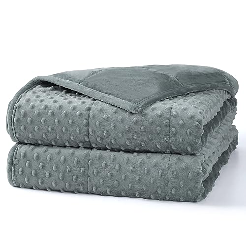 Alomidds Gewichtsdecke (152.4x203.2 cm, 9 kg Queen-Size – Grau), gewichtete Decken für Erwachsene und Kinder, kühlend, atmungsaktiv, schwere Decke, Mikrofaser-Material mit Glasperlen von Alomidds