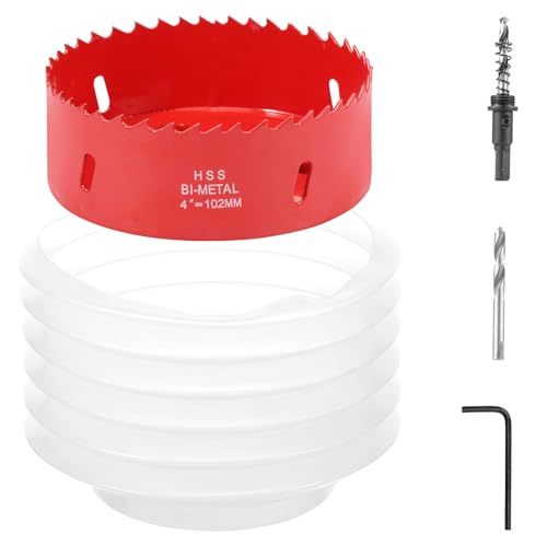 Lochsäge mit Staubschüssel Feste hocheffiziente Lochschneider mit Staubsammler Professioneller Bohrer Ash Trockenbau Collector Kit zum Öffnen(102mm) von Alongen