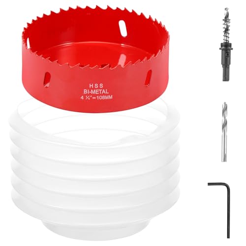 Lochsäge mit Staubschüssel Feste hocheffiziente Lochschneider mit Staubsammler Professioneller Bohrer Ash Trockenbau Collector Kit zum Öffnen(108mm) von Alongen