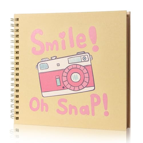 Baby DIY Scrapbook Fotoalbum – Erinnerungsbuch zum Selbstgestalten mit Kraftpapier Seiten – 6 Zoll Quadratisches Album für Jungen und Mädchen von Alorn