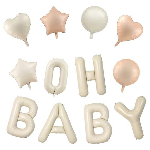 Alovez 16 Zoll Cremeweiß OH BABY Buchstaben Ballons, Oh Baby Luftballon, Oh Baby Luftballons Geburtstag, Oh Baby Folienballon, Oh Baby Helium Ballon für Babyparty Deko Junge Mädchen Alovez 16 Zoll Cremeweiß OH BABY Buchstaben Ballons, Oh Baby Luftballon, Oh Baby Luftballons Geburtstag, Oh Baby Folienballon, Oh Baby Helium Ballon für Babyparty Deko Junge Mädchen von Alovez