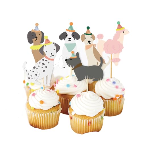 Alovez 36 Stück Hund Cupcake Topper Hund Themen Geburtstags Party Dekorationen Alovez 36 Stück Hund Cupcake Topper Hund Themen Geburtstags Party Dekorationen von Alovez