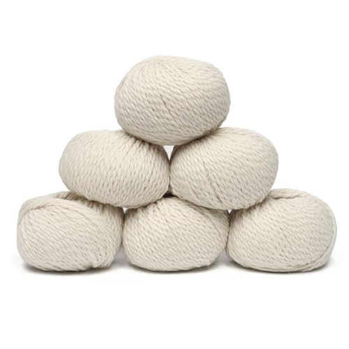100 % Baby-Alpaka-Garn, 6 Knäuel, sperriges Gewicht, hergestellt in Peru, himmlisch weich und perfekt zum Stricken und Häkeln (Alabasterweiß, sperrig – 6 Knäuel) von Alpaca Warehouse
