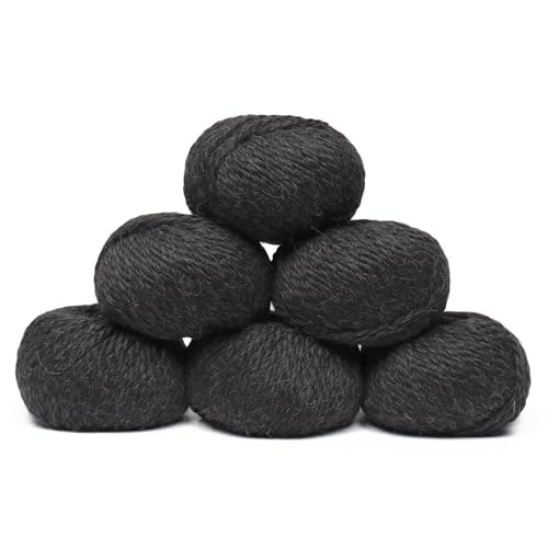 100 % Baby-Alpaka-Garn, 6 Knäuel, sperriges Gewicht, hergestellt in Peru, himmlisch weich und perfekt zum Stricken und Häkeln (Anthrazit, Bulky – 6 Knäuel) von Alpaca Warehouse