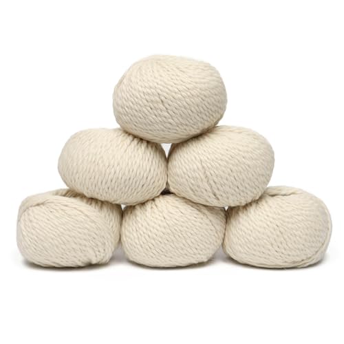 100 % Baby-Alpaka-Garn, 6 Knäuel, sperriges Gewicht, hergestellt in Peru, himmlisch weich und perfekt zum Stricken und Häkeln (Elfenbein, sperrig, 6 Knäuel) von Alpaca Warehouse