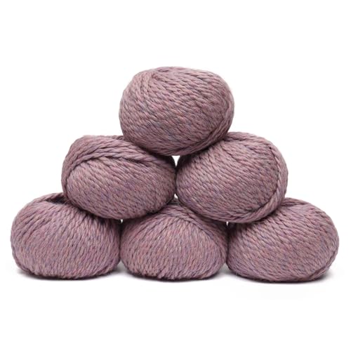 100 % Baby-Alpaka-Garn, 6 Knäuel, sperriges Gewicht, hergestellt in Peru, himmlisch weich und perfekt zum Stricken und Häkeln (Flieder meliert, sperrig – 6 Knäuel) von Alpaca Warehouse