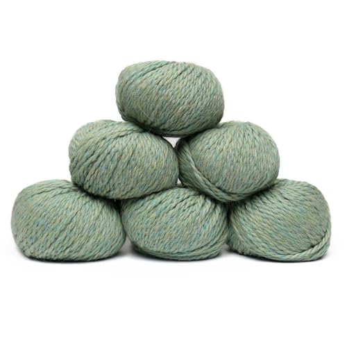 100 % Baby-Alpaka-Garn, 6 Knäuel, sperriges Gewicht, hergestellt in Peru, himmlisch weich und perfekt zum Stricken und Häkeln (Seaglass Green, Bulky - 6 Knäuel) von Alpaca Warehouse