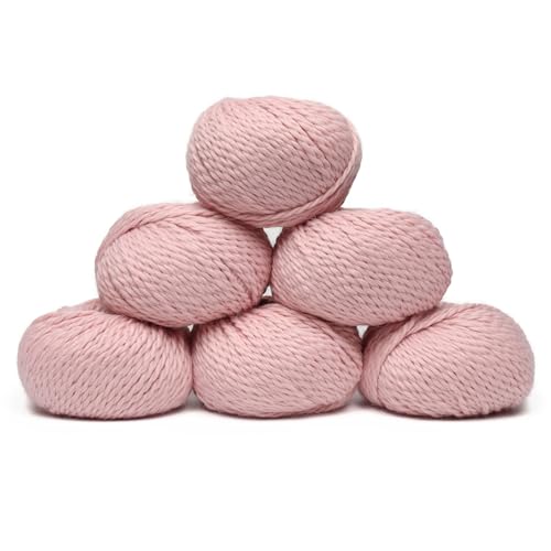 100 % Baby-Alpaka-Garn, Wolle, Set mit 6 Knäueln, sperriges Gewicht, hergestellt in Peru, himmlisch weich und perfekt zum Stricken und Häkeln (Babyrosa, Bulky – 6 Knäuel) von Alpaca Warehouse