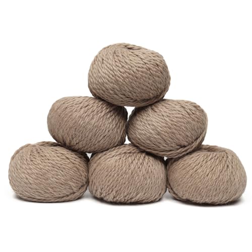 100 % Baby-Alpaka-Garn, Wolle, Set mit 6 Knäueln, sperriges Gewicht, hergestellt in Peru, himmlisch weich und perfekt zum Stricken und Häkeln (Beige, Bulky – 6 Knäuel) von Alpaca Warehouse