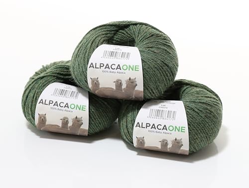 150 Gramm 100% Baby Alpaka Wolle 112m 4-4,5 Nadelstärke Nm 4/9 Strick-Häkel Garn Strickwolle, Farbe: Grün Melange 150 Gramm 100% Baby Alpaka Wolle 112m 4-4,5 Nadelstärke Nm 4/9 Strick-Häkel Garn Strickwolle, Farbe: Grün Melange von AlpacaOne