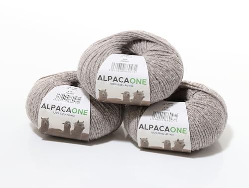 150 Gramm 100% Baby Alpaka Wolle 112m 4-4,5 Nadelstärke Nm 4/9 Strick-Häkel Garn Strickwolle, Farbe: Sand von AlpacaOne
