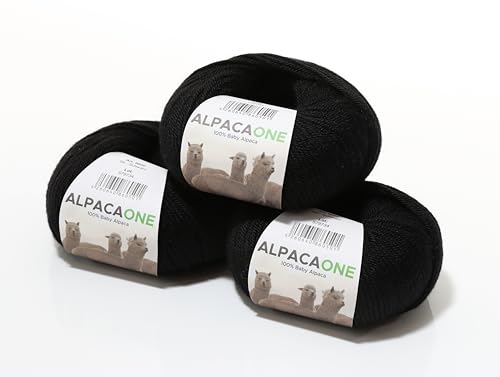 150 Gramm 100% Baby Alpaka Wolle 112m 4-4,5 Nadelstärke Nm 4/9 Strick-Häkel Garn Strickwolle, Farbe: Schwarz, Größe: 150 Gramm 150 Gramm 100% Baby Alpaka Wolle 112m 4-4,5 Nadelstärke Nm 4/9 Strick-Häkel Garn Strickwolle, Farbe: Schwarz, Größe: 150 Gramm von AlpacaOne