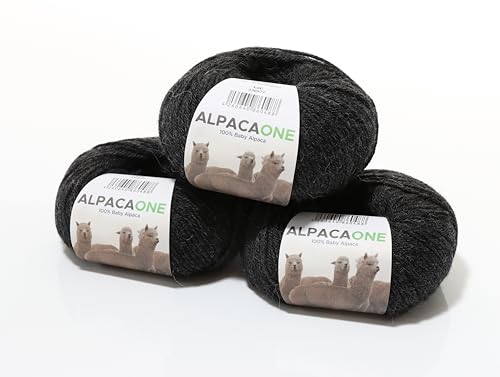 150 Gramm 100% Baby Alpaka Wolle 112m 4-4,5 Nadelstärke Nm 4/9 Strick-Häkel Garn Strickwolle, Farbe: Schwarz-grau 150 Gramm 100% Baby Alpaka Wolle 112m 4-4,5 Nadelstärke Nm 4/9 Strick-Häkel Garn Strickwolle, Farbe: Schwarz-grau von AlpacaOne