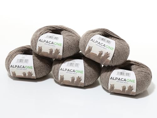 250 Gramm 100% Baby Alpaka Wolle 112m 4-4,5 Nadelstärke Nm 4/9 Strick-Häkel Garn Strickwolle Farbe Taube, von AlpacaOne