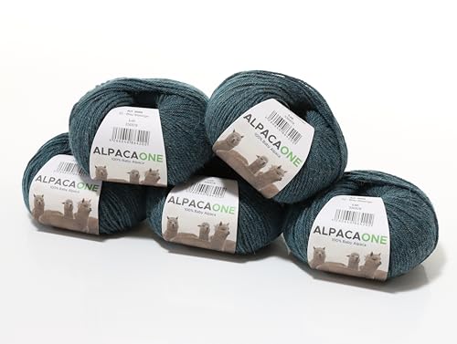 250 Gramm 100% Baby Alpaka Wolle 112m 4-4,5 Nadelstärke Nm 4/9 Strick-Häkel Garn Strickwolle Farbe: Blau Melange von AlpacaOne