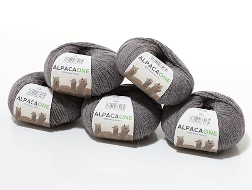 250 Gramm 100% Baby Alpaka Wolle 112m 4-4,5 Nadelstärke Nm 4/9 Strick-Häkel Garn Strickwolle Farbe: Flieder von AlpacaOne