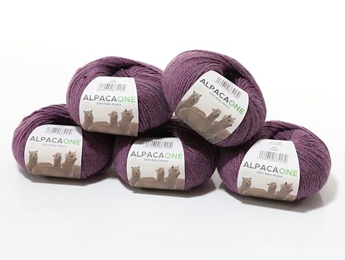 250 Gramm 100% Baby Alpaka Wolle 112m 4-4,5 Nadelstärke Nm 4/9 Strick-Häkel Garn Strickwolle Farbe: Fuchsia von AlpacaOne