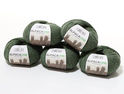 250 Gramm 100% Baby Alpaka Wolle 112m 4-4,5 Nadelstärke Nm 4/9 Strick-Häkel Garn Strickwolle Farbe: Grün Melange 250 Gramm 100% Baby Alpaka Wolle 112m 4-4,5 Nadelstärke Nm 4/9 Strick-Häkel Garn Strickwolle Farbe: Grün Melange von AlpacaOne