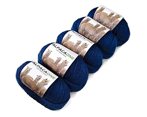 5-Pack Alpaka Wolle Petrolblau 100% Baby Alpaka 5x50g von AlpacaOne