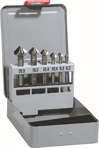 ALPEN HSS Kegelsenker Satz 6-teilig (ø 6,3 - 20,5 mm, für alle E- und NE-Metalle, Kunststoffe hart und weich) 229200096100 von Alpen