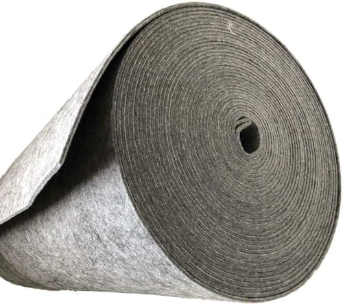 Filz, Filzmatte, Matte, 100% Polyester, Meterware, breite 160cm, Farbe grau (8 mm) von Alpenwolle