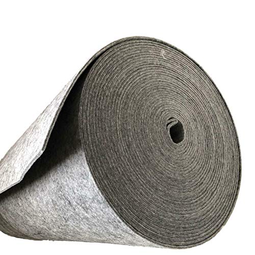 Filz, Filzmatte, Unterlage 100% Polyester, Meterware, breite 160cm, Farbe grau (6mm),825g/M2 -Lfm von Alpenwolle