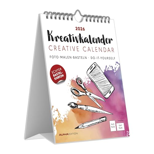 Kreativ-Kalender Tischaufsteller hoch weiß 2026-16 x 20 - Foto, Malen, Basteln A4 - datiert - Kreativkalender - Foto-Kalender - Alpha Edition Kreativ-Kalender Tischaufsteller hoch weiß 2026-16 x 20 - Foto, Malen, Basteln A4 - datiert - Kreativkalender - Foto-Kalender - Alpha Edition von Alpha Edition