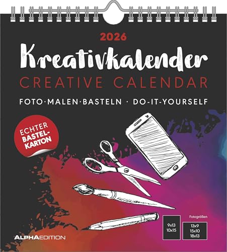 Kreativ-Kalender schwarz 2026-21x22 cm - Foto, Malen, Basteln - datiert - Kreativkalender - Foto-Kalender - Alpha Edition: Do it yourself calendar Kreativ-Kalender schwarz 2026-21x22 cm - Foto, Malen, Basteln - datiert - Kreativkalender - Foto-Kalender - Alpha Edition: Do it yourself calendar von Alpha Edition