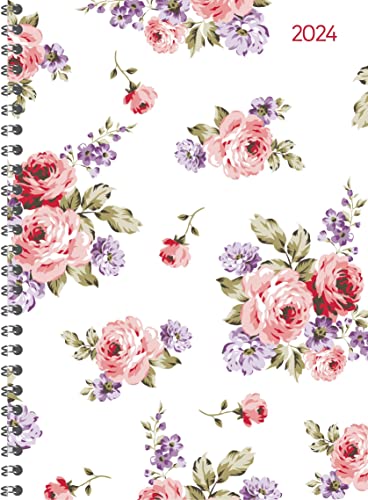 Ladytimer Ringbuch Roses 2024 - Taschen-Kalender A5 (15x21 cm) - Schüler-Kalender - Weekly - Ringbindung - 128 Seiten - Alpha Edition von Alpha Edition