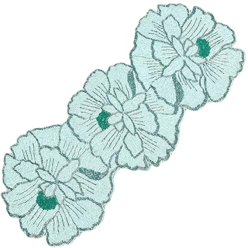 ALPHA Living HOME Eleganter Tischläufer mit Perlen, 33 x 91,4 cm, mehrfarbige Glasperlen und Polyester, Esstischdekoration für Hochzeiten, Veranstaltungen und alltägliche Eleganz von Alpha Living Home