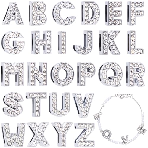 Alpinleux 26 Stück Strass-Buchstaben, Strass-Buchstaben für Stoff, silberfarbene Buchstaben-Charms Alpinleux 26 Stück Strass-Buchstaben, Strass-Buchstaben für Stoff, silberfarbene Buchstaben-Charms von Alpinleux