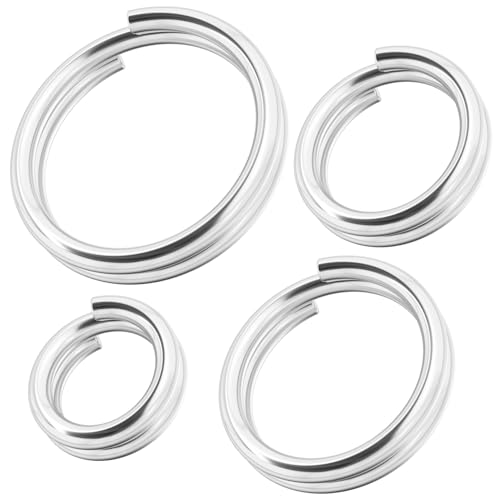 Alpinleux 4 Stück 925 Sterling Silber Split Bindering, kleine Spaltringe, geteilte Biegeringe für Schlüsselanhänger, Schmuck, Armband, Handwerk (4/5/6/8 mm) von Alpinleux