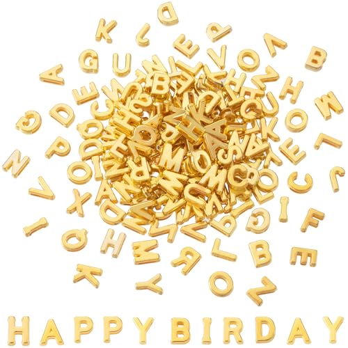 Alpinleux Goldene Alphabet-Buchstaben-Perlen, Großpackung A-Z, Kunstharz-Anhänger, lose 3D-Buchstaben-Perlen, Kunststoff-Initialen-Anhänger für Schmuckherstellung, Schlüsselanhänger, Basteln (Gold) Alpinleux Goldene Alphabet-Buchstaben-Perlen, Großpackung A-Z, Kunstharz-Anhänger, lose 3D-Buchstaben-Perlen, Kunststoff-Initialen-Anhänger für Schmuckherstellung, Schlüsselanhänger, Basteln (Gold) von Alpinleux