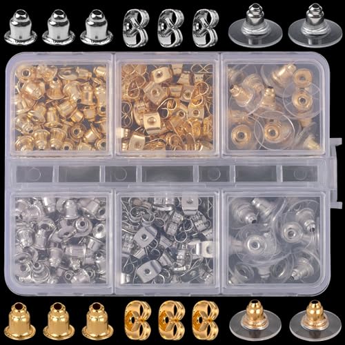 Alpinleux Ohrring-Verschlüsse für Ohrstecker, hypoallergen, transparenter Kunststoff, Silikon, Metall, Ohrring-Stopper, Ersatz-Set für Ohrstecker, Fischhaken, 6 Stile, 130 Stück Alpinleux Ohrring-Verschlüsse für Ohrstecker, hypoallergen, transparenter Kunststoff, Silikon, Metall, Ohrring-Stopper, Ersatz-Set für Ohrstecker, Fischhaken, 6 Stile, 130 Stück von Alpinleux