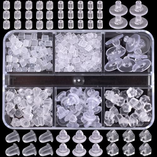 Alpinleux Ohrring-Verschlüsse für Ohrstecker, hypoallergen, transparenter Kunststoff, Silikon, Metall, Ohrring-Stopper, Ersatz-Set für Ohrstecker, Fischhaken, 6 Stile, ca. 200 Stück Alpinleux Ohrring-Verschlüsse für Ohrstecker, hypoallergen, transparenter Kunststoff, Silikon, Metall, Ohrring-Stopper, Ersatz-Set für Ohrstecker, Fischhaken, 6 Stile, ca. 200 Stück von Alpinleux