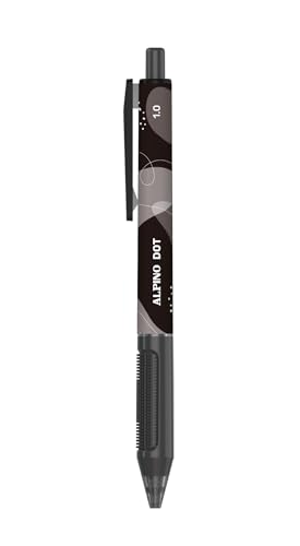 Alpino - Box mit 24 Dot Kugelschreibern, schwarze Tinte, Design mit einziehbarem System, weicher und rutschfester Griff, 1 mm Spitze, hochwertige und schnell trocknende Tinte Alpino - Box mit 24 Dot Kugelschreibern, schwarze Tinte, Design mit einziehbarem System, weicher und rutschfester Griff, 1 mm Spitze, hochwertige und schnell trocknende Tinte von Alpino