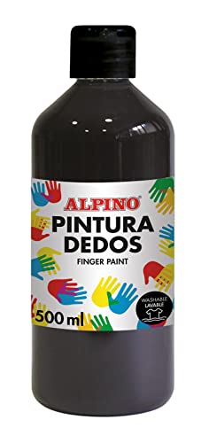 Alpino Flasche Fingerfarbe 500ml schwarz von Alpino